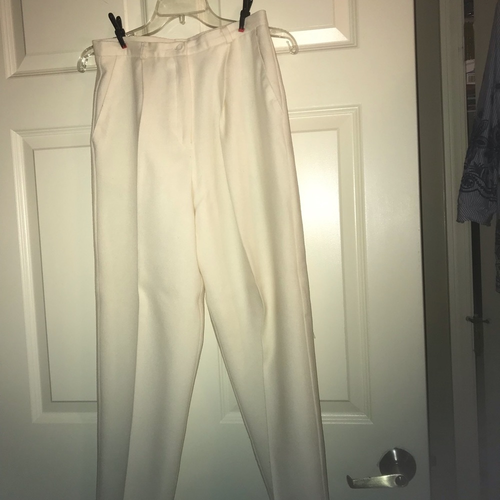 Ivory wool pants